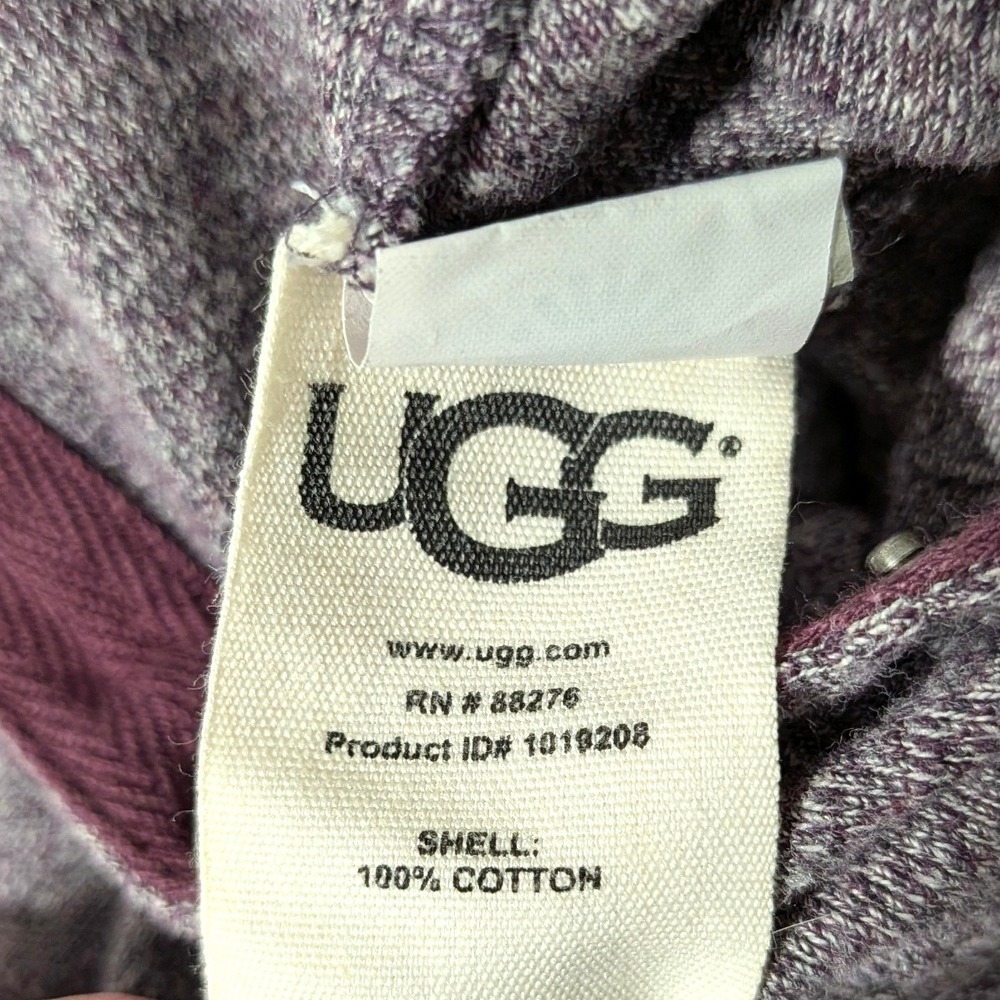 UGG Heidi Lounge Romper Nightshade Heather Purple Snap Up 100% Cotton Pajamas M - Picture 7 of 12